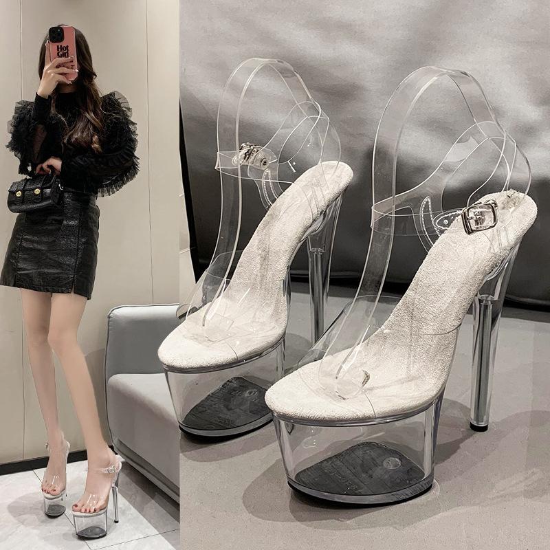 Autumn 2022 Fashion Pointed-Toe Platform Sandals - Women's Casual Wedding Banquet Shoes with Thin High Heel