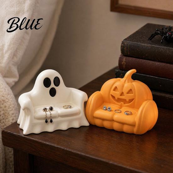 Durable 3D Printed Figures Ghost Pumpkin Sofa Ornaments Spooky Cute Halloween Desk Decor Tray Haunted PLA Material Toys House Shelf Ornament