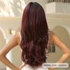 Long WIne Red Wigs Wavy Curly Synthetic Wigs with Bangs High Temperature Fiber Wigs Full Hair Wig for Women Daily Cosplay