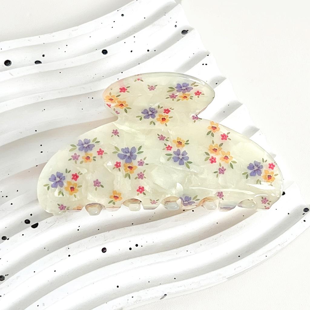 1pc Charming Floral Hair Clip - Acrylic, Boho Minimalist Style with Vibrant Flower Design,Women Hair Accessory Floral Design Hair Clip