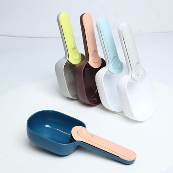 Yousheng Dog Food Shovel Ergonomic Design Large Capacity ABS Sealing Bag Clip Pet Food Spoon for Dogs