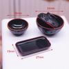1:12 Dollhouse Miniature Dish Chopsticks Tray Bowl With Cover Tableware Model Kitchen Living Scene Decor Toy