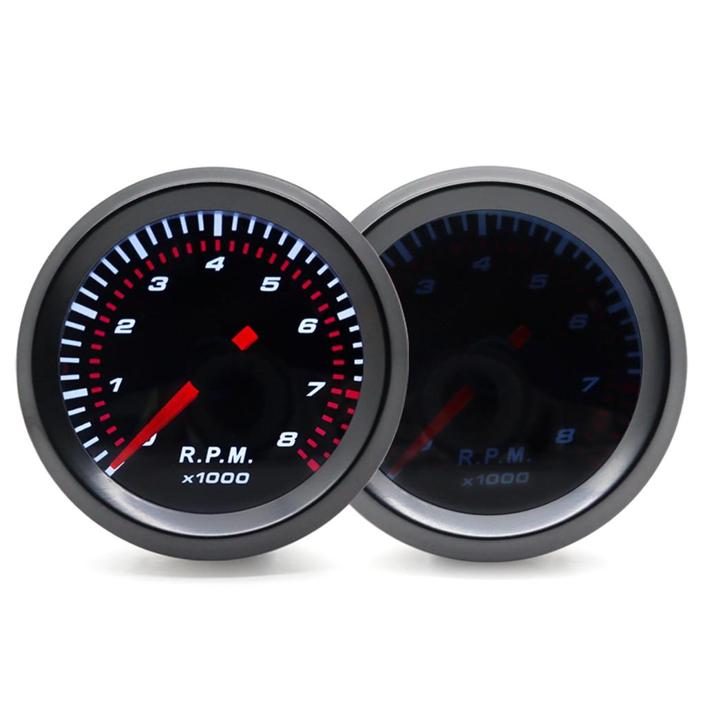 Car Tachometer,Car Tachometer 8000 RPM Gauge Tachometer Diameter 55mm for 1-8 Cylinder Gas Engines