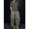 2024 Summer Women's Retro Dark Green Striped Short-Sleeve T-Shirt, Round Neck, Versatile, Thin