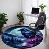 1pc Moonlit RavenChair Carpet for Office, Indoor Non-Slip Washable Polyester Fiber Carpet, Mat For Office, Machine Washable