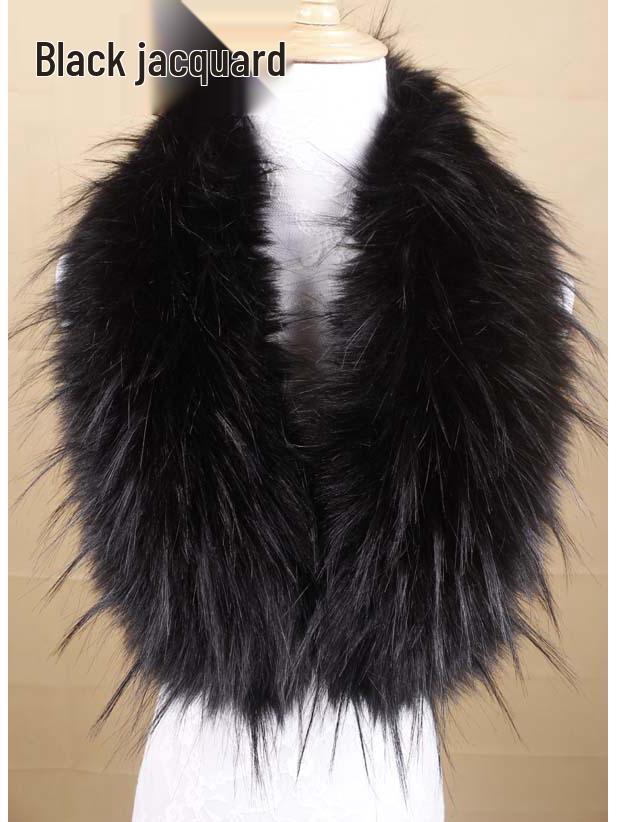 

Воротник и шаль из искусственного меха лисы-енота – Пушистый, теплый шарф для осени и зимы