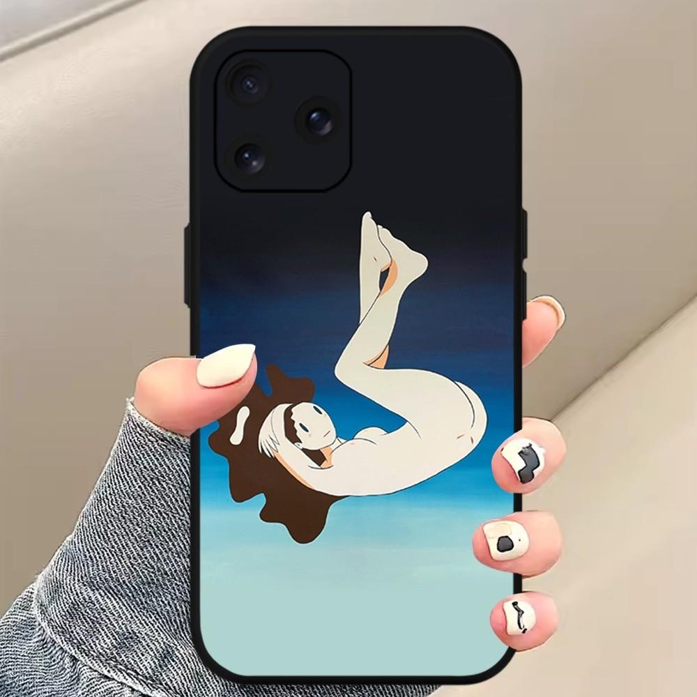 Amano Takeru Girl Art Phone Case For iPhone Mini 11 12 13 14 15 Pro XS Max X Plus SE XR Black Soft Shell