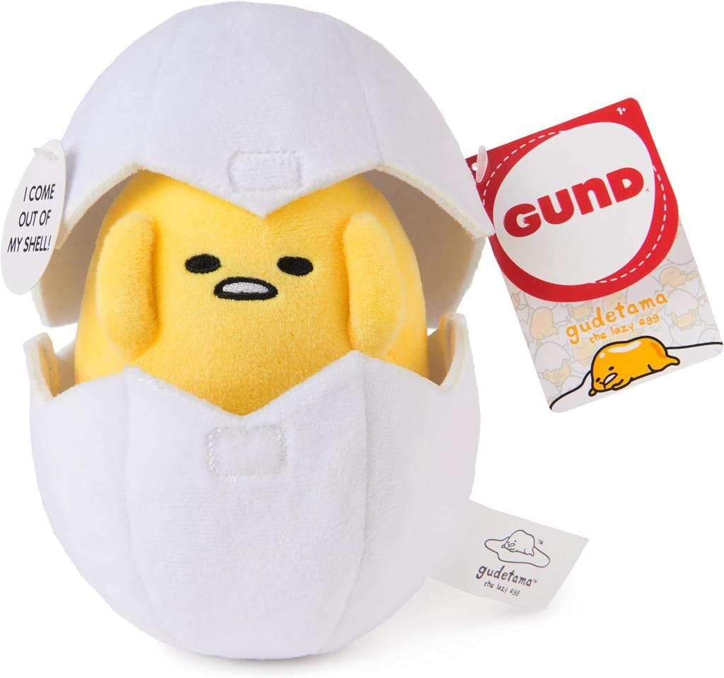 GUND Sanrio Gudetama Eggshell Plush Toy, 5-inch, Ages 1 Year and Up