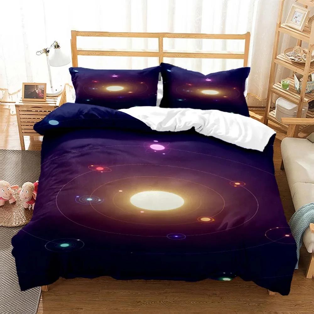 Space Star Comfortable Duvet Quilt Cover Pillowcase Bedding Set Children Bedroom Decoration Home Textile