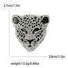 Rhinestone Tiger Head Brooches for Women Unisex Pearl Bear Pins Wolf Lapel Pins Banquet Party Backpack Gifts Jewelry Accessories