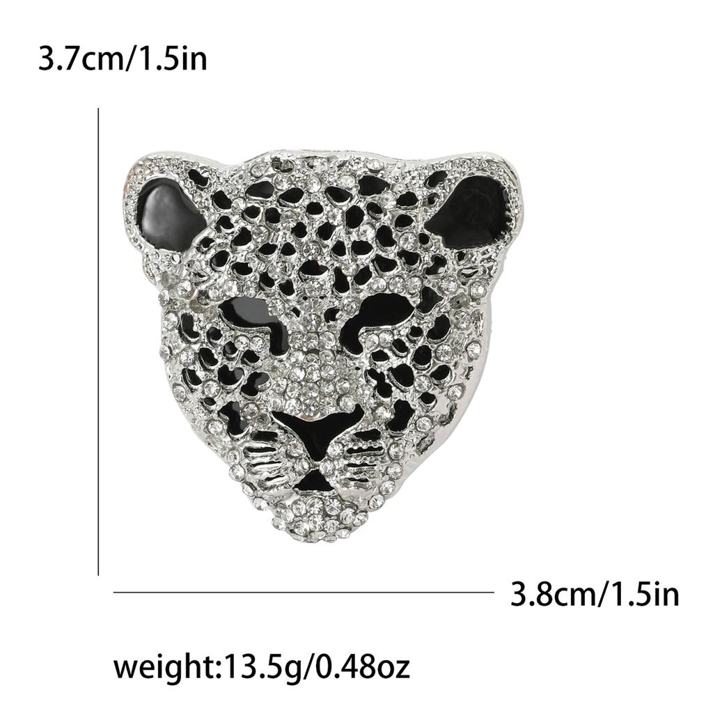 Rhinestone Tiger Head Brooches for Women Unisex Pearl Bear Pins Wolf Lapel Pins Banquet Party Backpack Gifts Jewelry Accessories