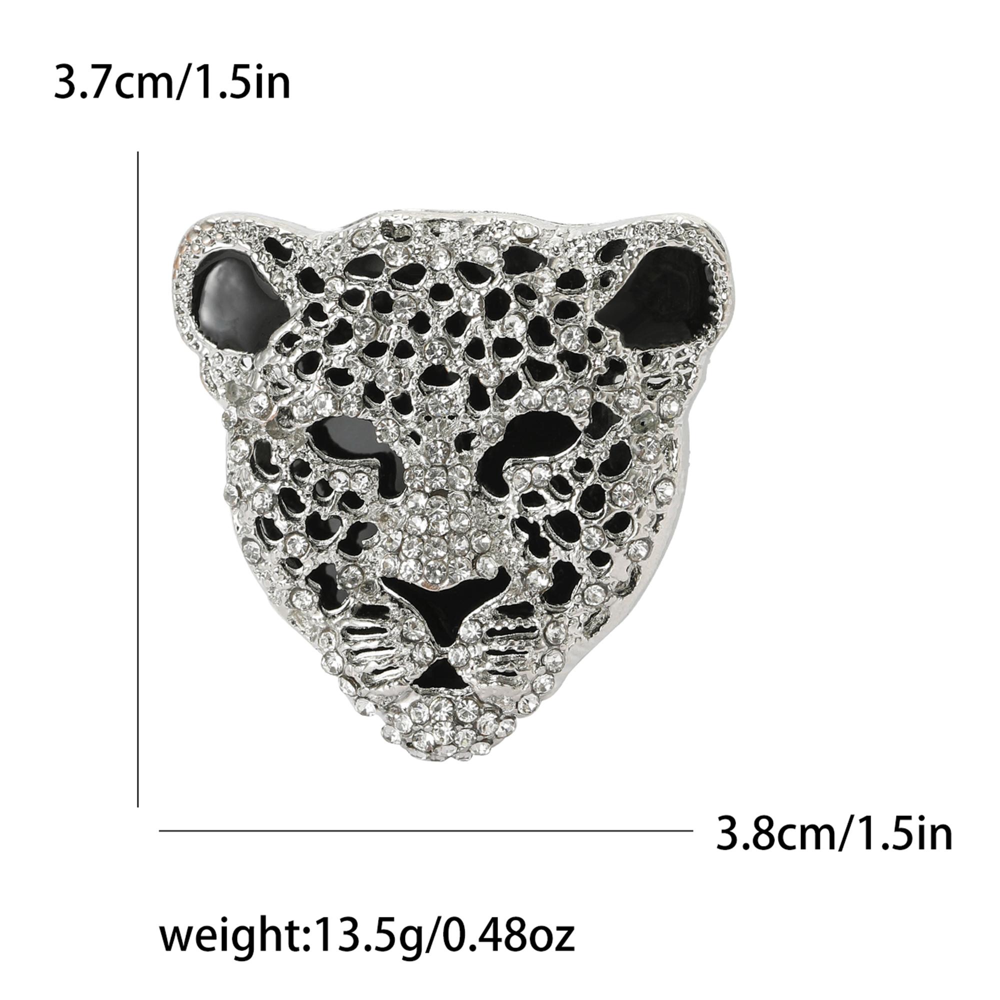 

Beaut&Berry Luxury rhinestone leopard head brooches for women animal pins Casual Party Accessories New Gifts Friends Decoration