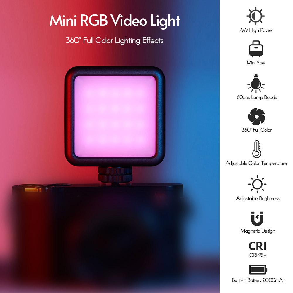 Andoer N69 RGB LED video světlo Přenosné fotografické výplňové světlo 60PCS Vysoce jasná lampa Beads CRI