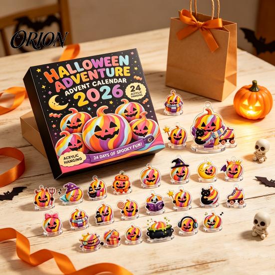Halloween Party Entertainment Ghost Advent Calendar, 24 Day Countdown Box with Calendar Figurines, Spooky Collectible Toy Set for Kids, Favor