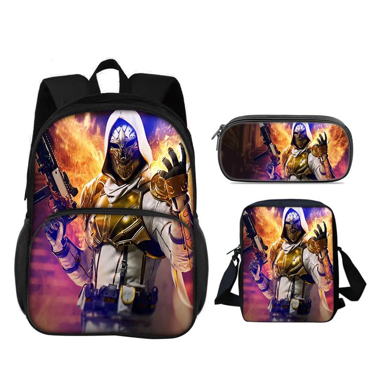 Call of Duty Round Front Bag Backpack Pen Bag shoulder Bag 3Pcs Set Print New Trendy Student Best School Companion