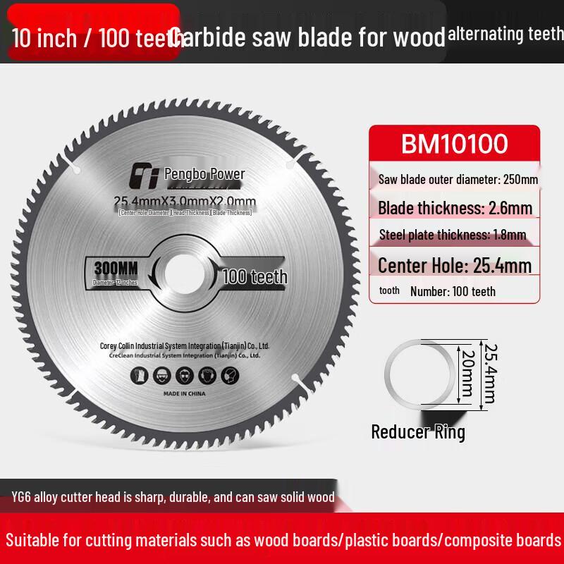 TURBOVOLT 12-inch Multi-Purpose Alloy Saw Blade CN Plug (adapter Included)