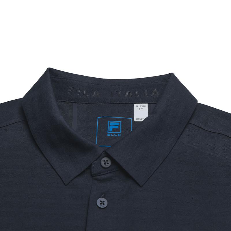 FILA Blue Cool Touch Minimalist Casual Polo Shirt Men tops F11M632102FDB