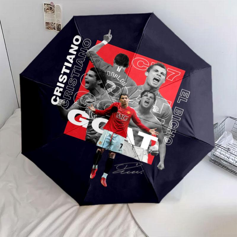 1 PC Automatic Folding Umbrella - CR7 Pattern, Portable & Foldable Design with 8 Ribs, Christmas Birthday Gifts