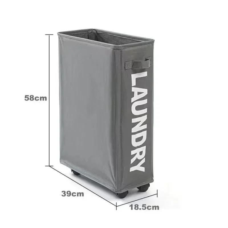 

Большая корзина для белья на колесиках Корзина для хранения коврика для йоги Складная Многофункциональная Водонепроницаемая Сумка для хранения грязной одежды темно серый