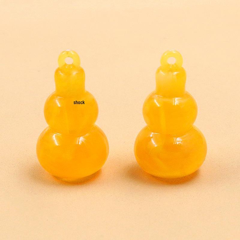 Gradient Gourd Pendants: 6 Multicolored Resin Charms (18x31mm) for Bags, Phones, and Clothing.