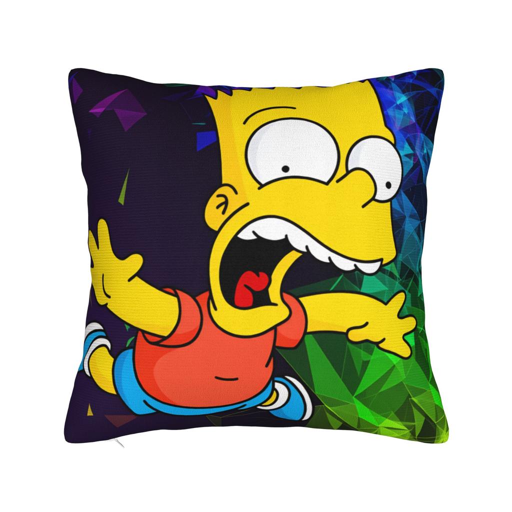 Pillow Case Bart SSimpsons Neon Print Soft Pillow Cover For Living Room Chair Fashion Pillowcases