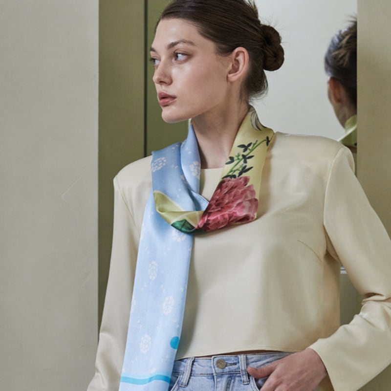 ANA MAISON Anamaison lager Rectangle Silk Scarf [PM-1408]