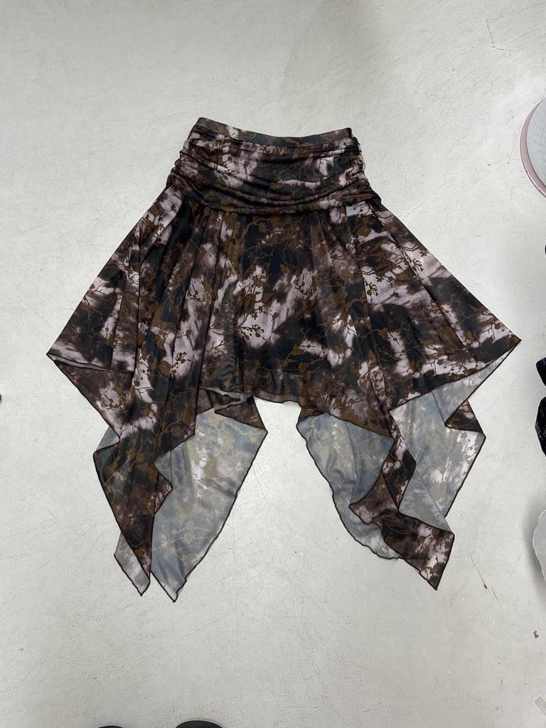 Urban Chic Plaid Patchwork Lace Pleated Mini Skirt