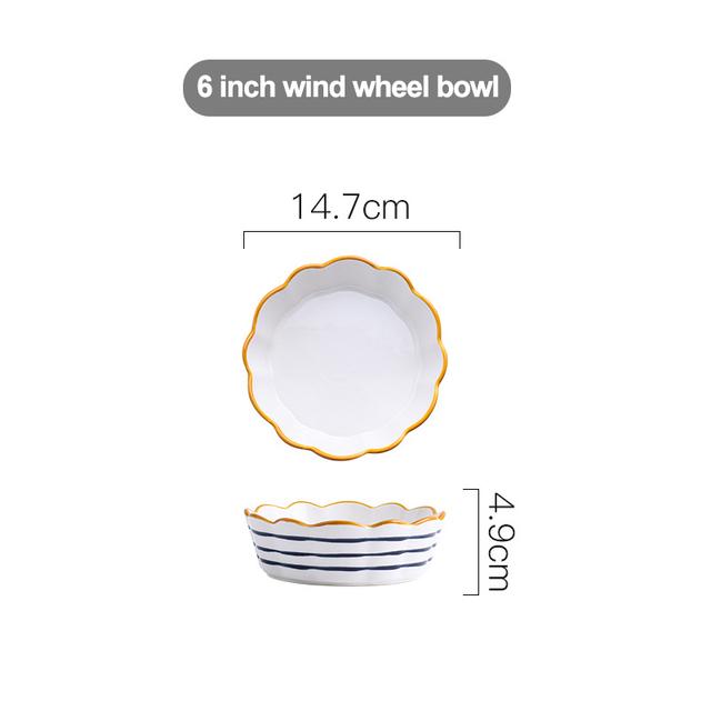 Japansk Ramen salladsskål Europeiskt porslin Söt keramisk soppskål Set Blanda risskålar Koreanskt kök Hushållsservis