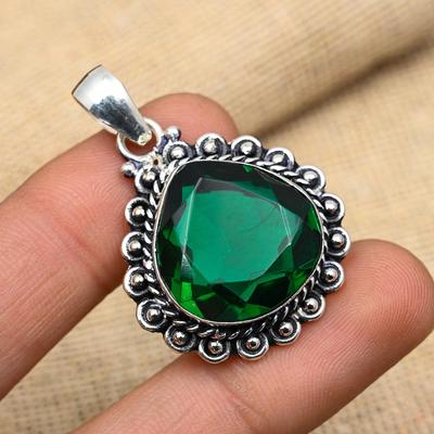 Chrome Diopside Gemstone Handmade 925 Sterling Silver Jewelry Pendant For Women