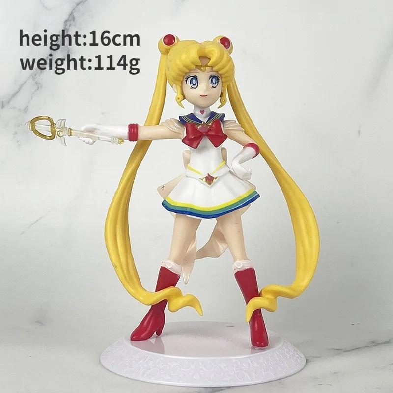 Sailor Moon Anime Tsukino Usagi Chibiusa Actionfiguren Sammlung Modellauto Kuchen Dekoration Ornament Spielzeug Geschenke Beweglich Gelenkig Maßstab Detailliert