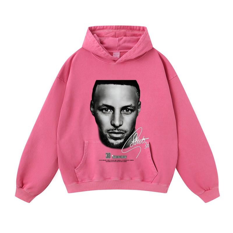 Mens Oversized Cotton Hoodie Streetwear Loose Fit Heavyweight Sweatshirt With Distressed Wash Effect
