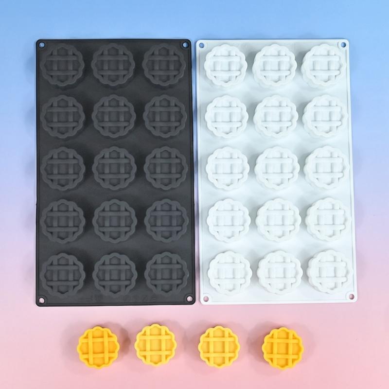 Stampi per dolci in silicone per uso alimentare Realizzano 15 Waffle Rotondi Cioccolatini E Biscotti Articoli Multiuso per la Cottura