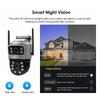 Cameră IP 4K PTZ de 8MP pentru exterior, cu lentile duble, cu ecran dublu, cartelă SIM 4G, detecție umană AI de înaltă definiție, monitorizare video de securitate