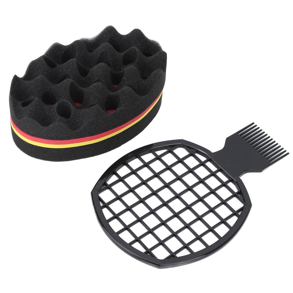 2pcs Barber Salon Hair Coils Comb Soft Flexible Hair Sponge Hairdressing Tool Set for Wet Hair