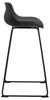 BAR STOOL WITH BACKREST Tina Low BLACK Metal PU LEATHER