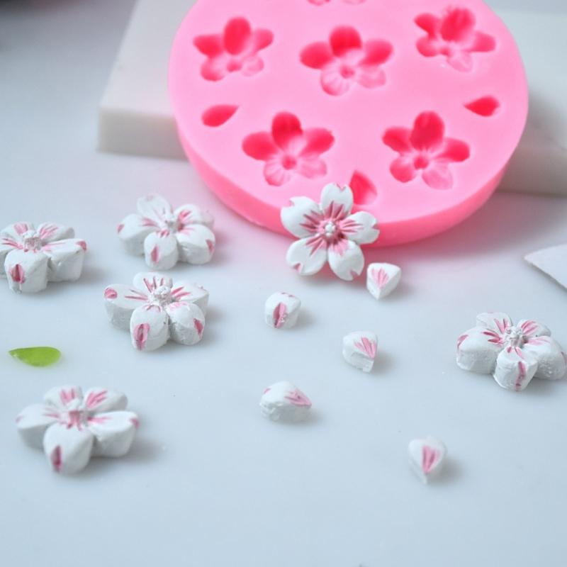 Cherry-Blossoms Silicone Mold Flower Petal-Cake Baking Mold Cake Decoration Craft Flower Chocolate Mousse-Mold DIY