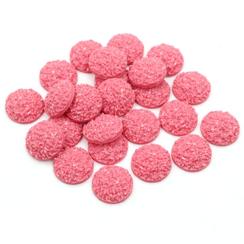 Natural Ore Druzy 8mm 10mm 12mm 40pcs Multi-Color Flat Back Resin Cabochons Dome For Bracelet Earrings DIY Jewelry Findings