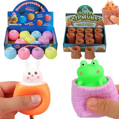 Drôle Pop-Up Slow Rebound Squishy Fromage Souris Tasse Main Anti-stress Soulageur Écureuil Tasse Jouets pour Enfants Adultes