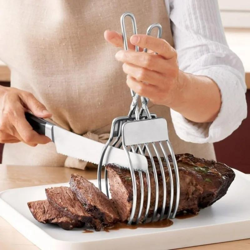 Bread Slicer Holder Stainless Steel Food Cutting Guide For Cake Meat Ham Fish Kitchen Tool Ergonomic Grip Rust Resistant Durable
