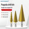 Hex Shank Straight Groove Step Drill Bit Set (Sizes 4-32, 4-20, 4-12), Bearing Steel