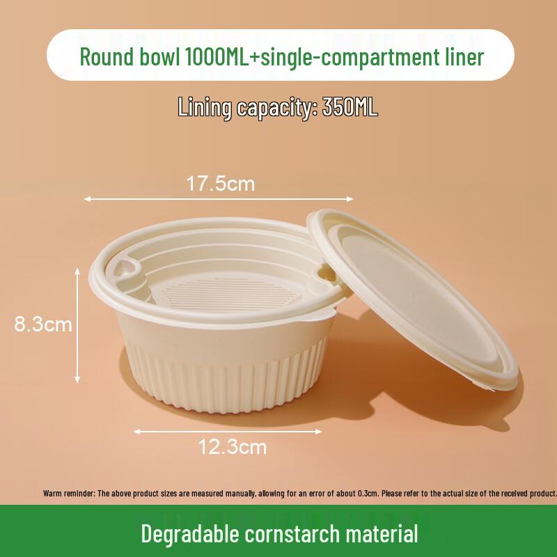 COFLYEE Biodegradable Corn Starch Takeaway Meal Box