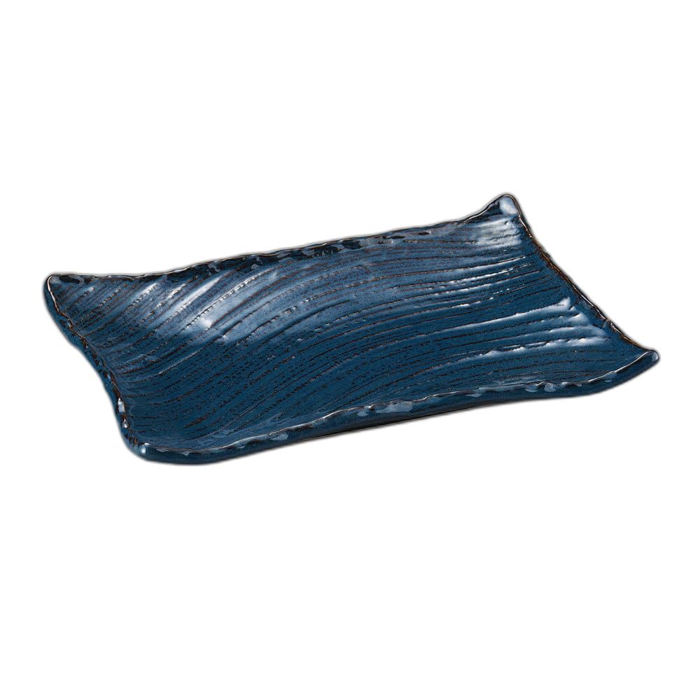 

Темно-синий морской огурец 31 квадратная тарелка Длинная тарелка [31×21×4см]