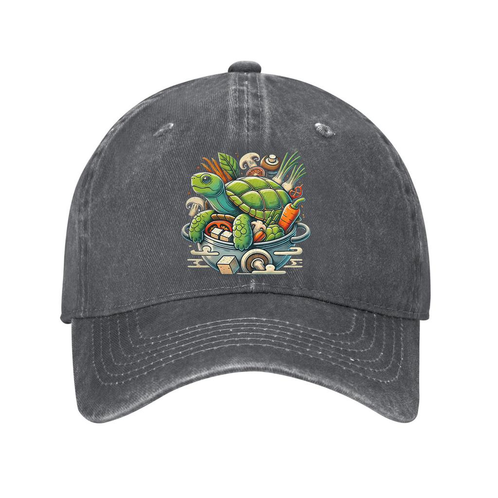 Cute Turtle Cooking Soup Baseball Cap Adjustable Cotton Dad Hat Cartoon Graphic Casual Sun Protection for Men Women