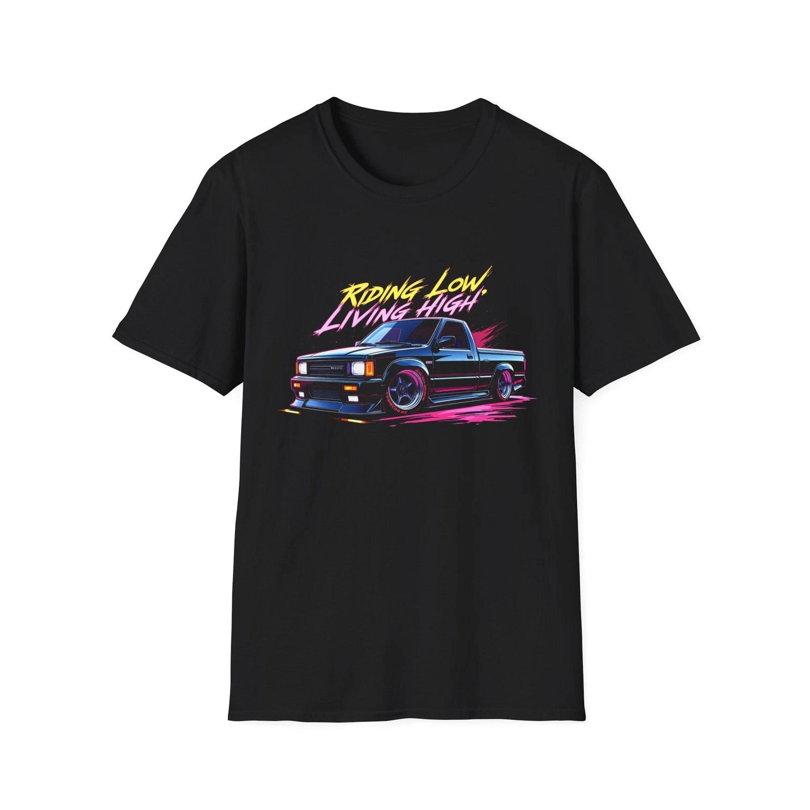 Hardbody D21 T-Shirt Riding Low Living High Mini Truck Custom Graphic Tee L
