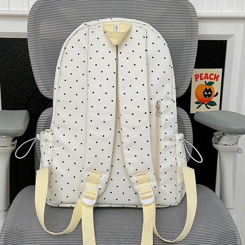 Dot Print Women's Backpack Student Schoolbag Large Capacity Backpack