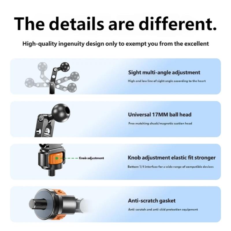 Multifunction Phone Mount Clip 1/4Inch Thread Tripod Mount Adapter for Tripods Selfier Sticks Mobile Device