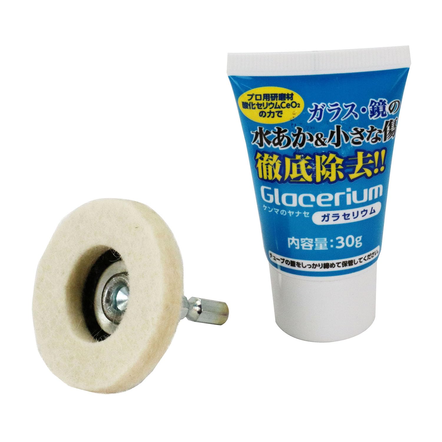 

Yanase Glass and Headlight Cleaning Felt x Glass Cerium Set, 50 6.35mm Shaft, 30g, BDF-SET