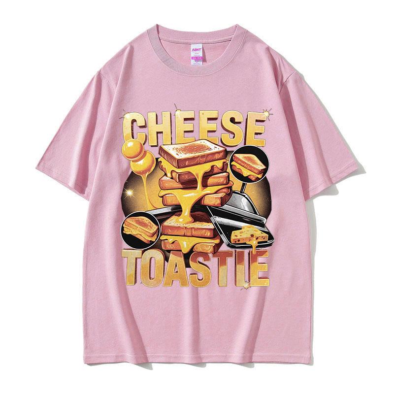 Funny Cheese Toastie Food Lover Gift Graphic T Shirts Men Women Harajuku High Quality Retro Tshirt 100 Cotton Oversized Tshirt