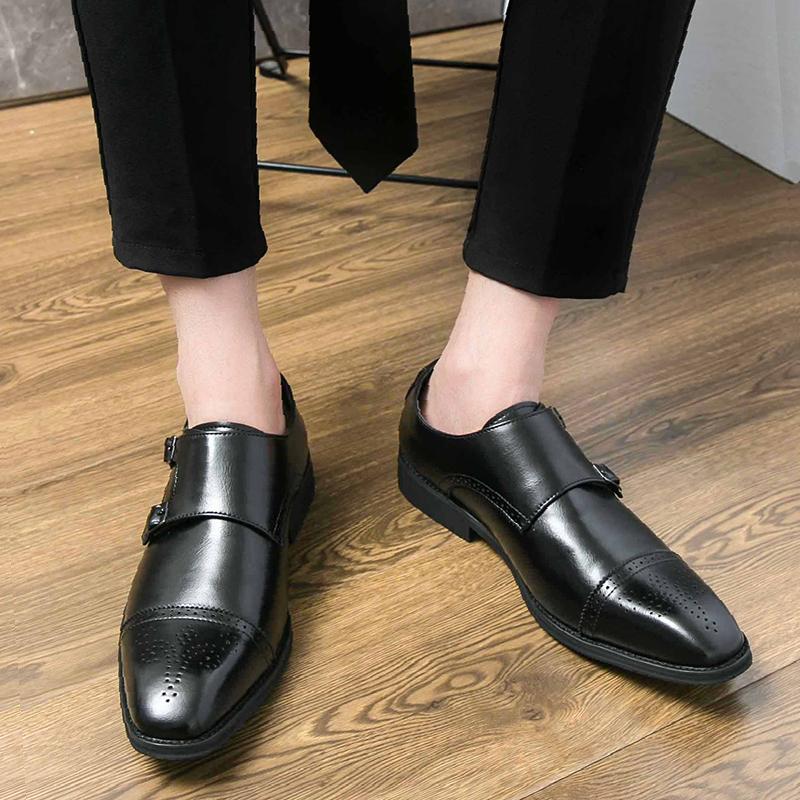 Fashionable Classic Black Brown Versatile Men's Gentleman Wedding Party Evening Prom Walking Shoes Outdoor Men's Casual Shoes