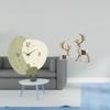 Silent Cartoon Wall Clock And Reindeer Statue Ornaments for Kitchen Office Room Home Decor